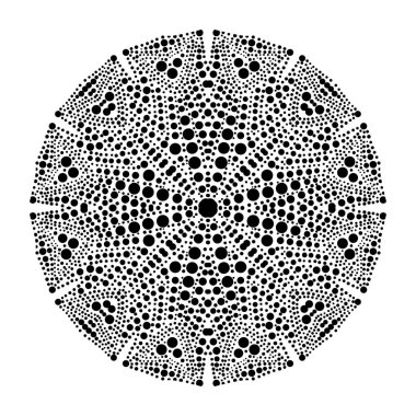Dekoratif nokta mandala, tasarım elemanı. Kartlar, davetiyeler, afişler, posterler, baskı tasarımı için kullanılabilir. Mandala arkaplanı