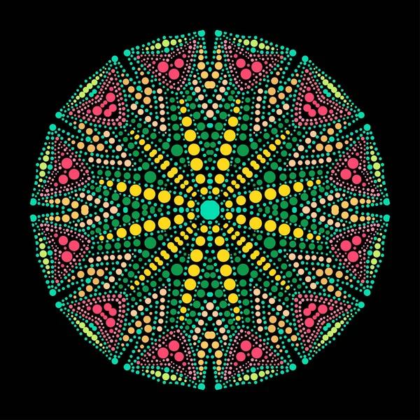 Mandala Punto Colorido Decorativo Elemento Diseño Puede Utilizar Para Tarjetas — Archivo Imágenes Vectoriales