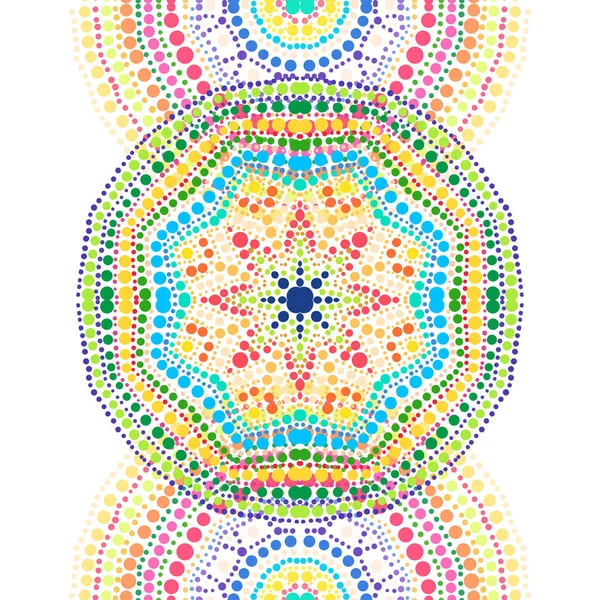 Elegante Patrón Sin Costuras Con Mandalas Puntos Colores Elementos Diseño — Archivo Imágenes Vectoriales