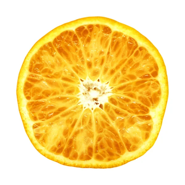 Sliced Orange Fruit Isolated White Background Natural Food Background Fruit — Stock Photo, Image