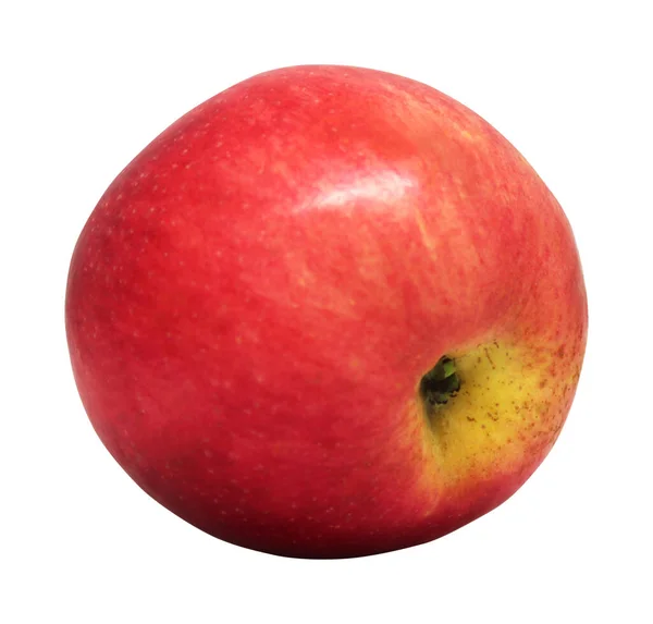 Rode Appel Fruit Geïsoleerd Witte Achtergrond Natuurlijke Voedselachtergrond Vruchtvormgevingselement — Stockfoto