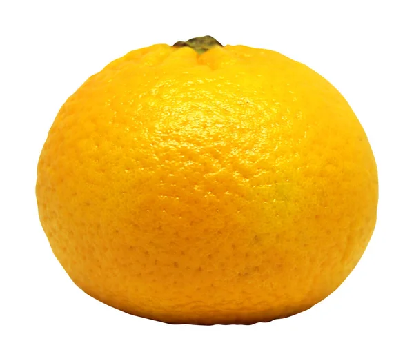 Sinaasappelfruit Geïsoleerd Witte Achtergrond Natuurlijke Voedselachtergrond Vruchtvormgevingselement — Stockfoto