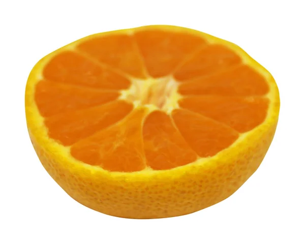Sliced Orange Fruit Isolated White Background Natural Food Background Fruit — Φωτογραφία Αρχείου
