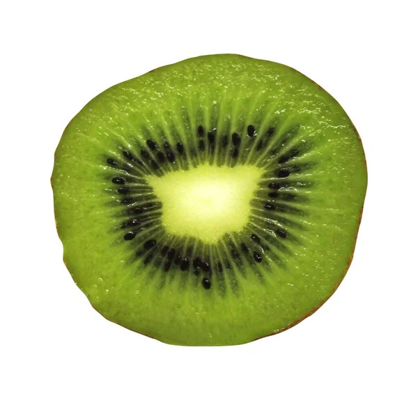 Skivad Kiwi Frukt Isolerad Vit Bakgrund Naturlig Mat Bakgrund Konstruktionselement — Stockfoto