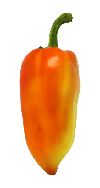 Narancs Paprika Elszigetelt Fehér Háttérrel Természetes Étel Háttér Növényi Tervezési — Stock Fotó
