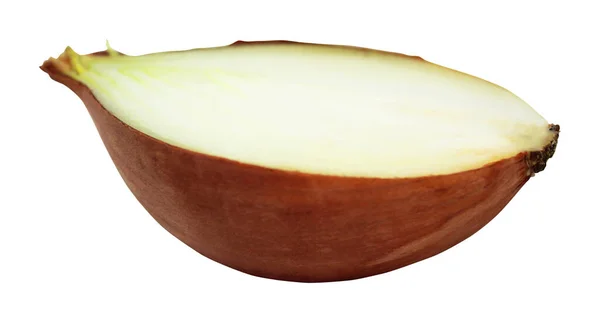 Κομμένο Κρεμμύδι Απομονωμένο Λευκό Φόντο Φυσικό Διατροφικό Υπόβαθρο Στοιχείο Φυτικού — Φωτογραφία Αρχείου