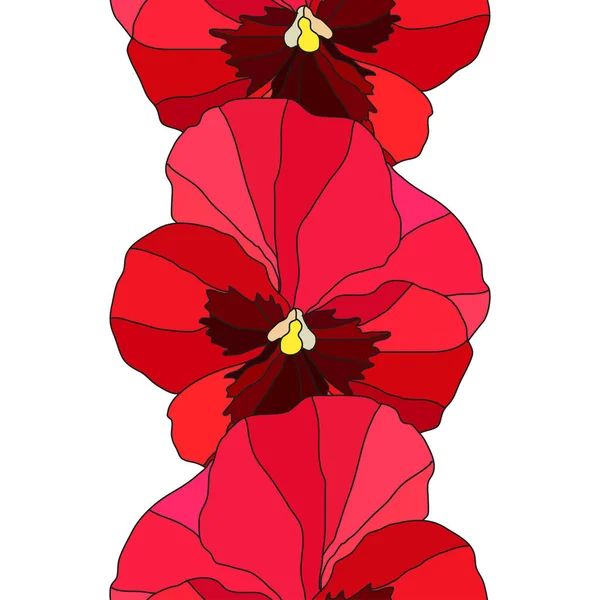 パンジーの花 デザイン要素とエレガントなシームレスなパターン 招待状 カード ギフトラップ ファブリック 壁紙のための花のパターン — ストックベクタ