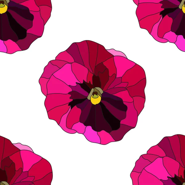 Elegant Seamless Pattern Pink Pansy Flowers Design Elements Floral Pattern — Stockvector