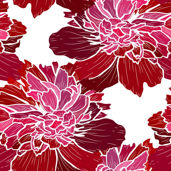 Elegantes Nahtloses Muster Mit Pfingstrosenblüten Designelementen Blumenmuster Für Einladungen Karten — Stockvektor