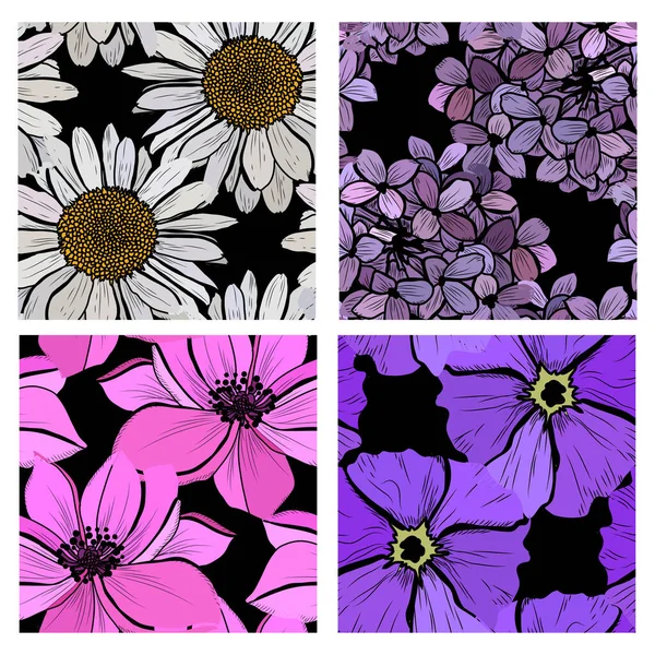 Elegantes Nahtloses Muster Mit Blumen Designelementen Blumenmuster Für Einladungen Karten — Stockvektor
