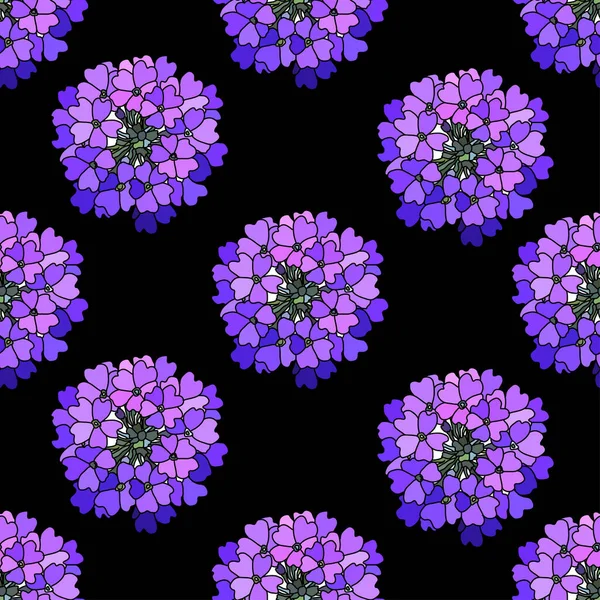 Elegante Naadloze Patroon Met Verbena Bloemen Design Elementen Bloemen Patroon — Stockvector