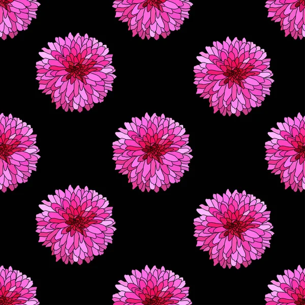 Κομψό Σχέδιο Χωρίς Ραφή Χρυσάνθεμο Λουλούδια Στοιχεία Σχεδιασμού Floral Μοτίβο — Διανυσματικό Αρχείο