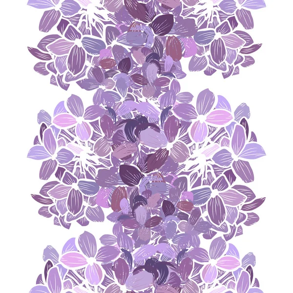 Élégant Motif Sans Couture Avec Des Fleurs Lilas Des Éléments — Image vectorielle