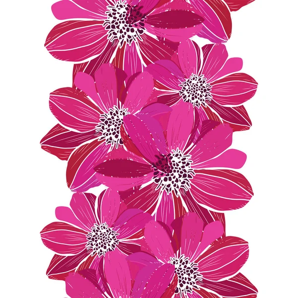 ダリアの花 デザイン要素とエレガントなシームレスなパターン 招待状 カード ギフトラップ ファブリック 壁紙のための花のパターン — ストックベクタ