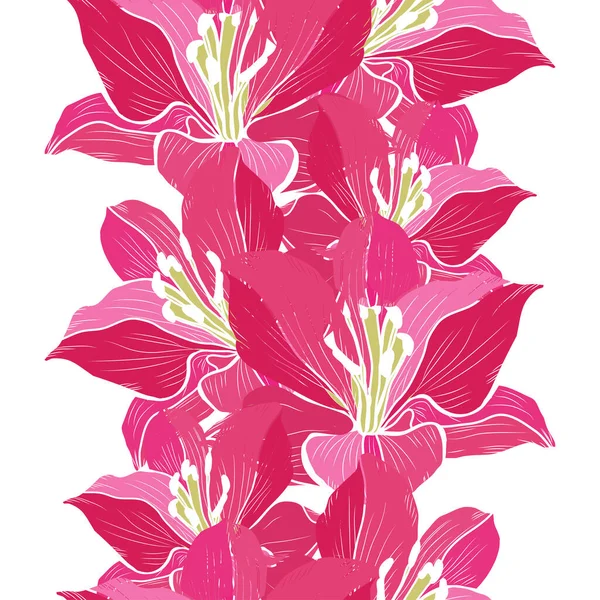 Zambak Çiçekleri Tasarım Elementleriyle Zarif Pürüzsüz Bir Desen Davetiyeler Kartlar — Stok Vektör