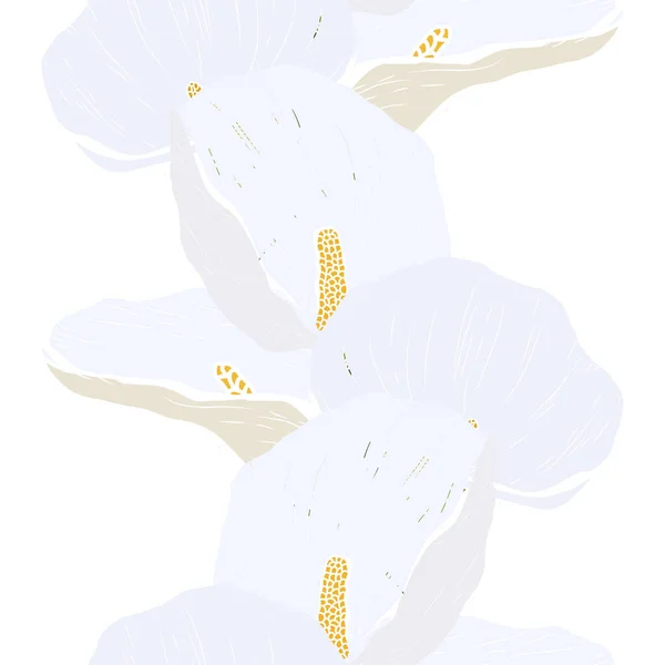 Élégant Motif Sans Couture Avec Des Fleurs Lys Calla Des — Image vectorielle