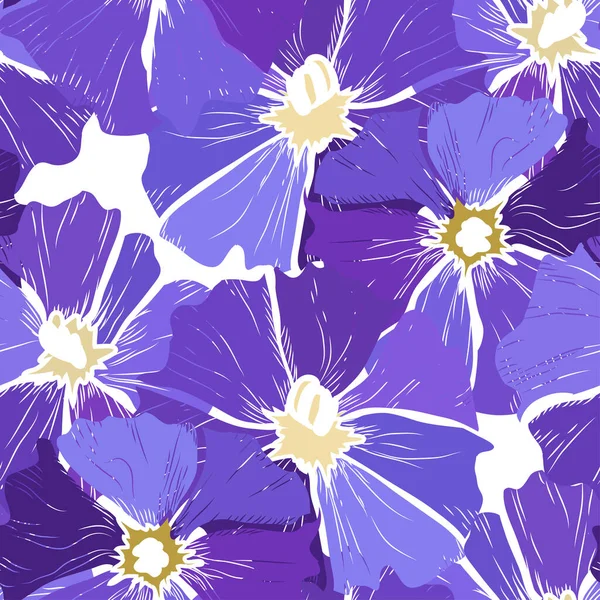 Elegant Seamless Pattern Blue Clematis Flowers Design Elements Floral Pattern — Wektor stockowy