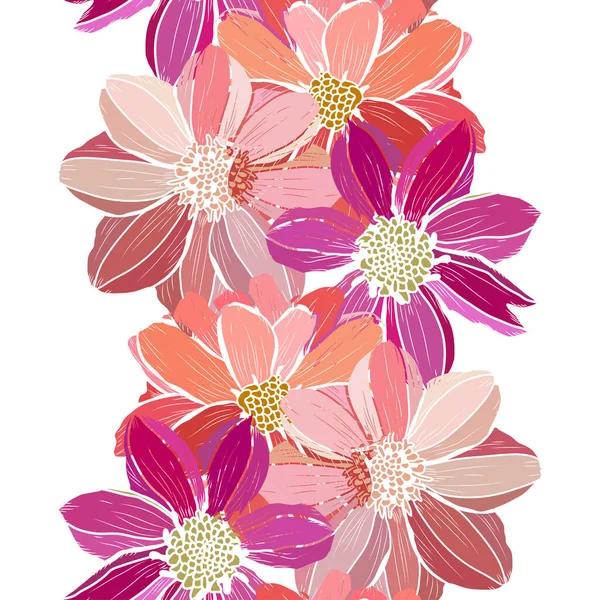 Yıldız Çiçekleri Tasarım Elementleriyle Zarif Pürüzsüz Bir Desen Davetiyeler Kartlar — Stok Vektör