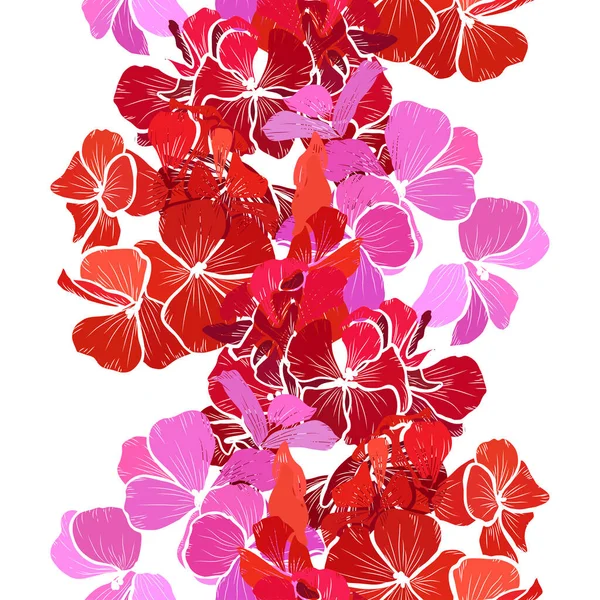 Sardunya Çiçekleri Tasarım Elementleriyle Zarif Pürüzsüz Bir Desen Davetiyeler Kartlar — Stok Vektör