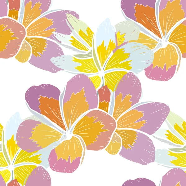 Elegant Seamless Pattern Plumeria Flowers Design Elements Floral Pattern Invitations — Stock Vector