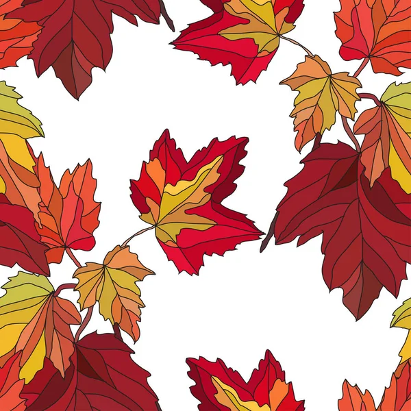Elegantní Bezešvý Vzor Podzimními Listy Designovými Prvky Podzimní Vzor Pro — Stockový vektor