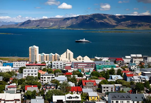 reykjavik, İzlanda'nın başkenti havadan görünümü