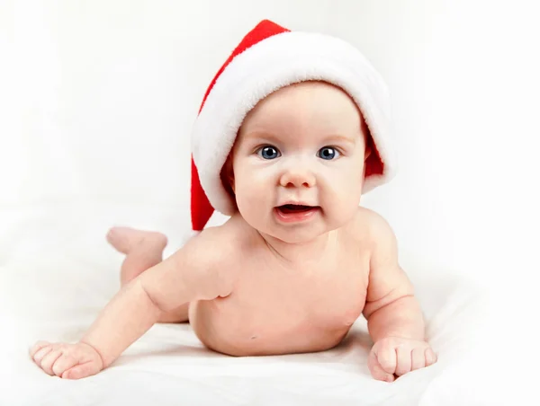 赤のサンタの帽子の赤ん坊 — ストック写真
