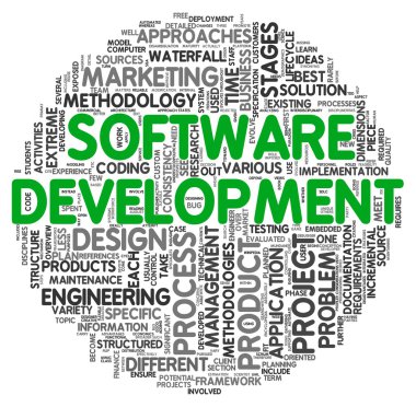 yazılım geliştirme kavramı kelime etiket bulutu