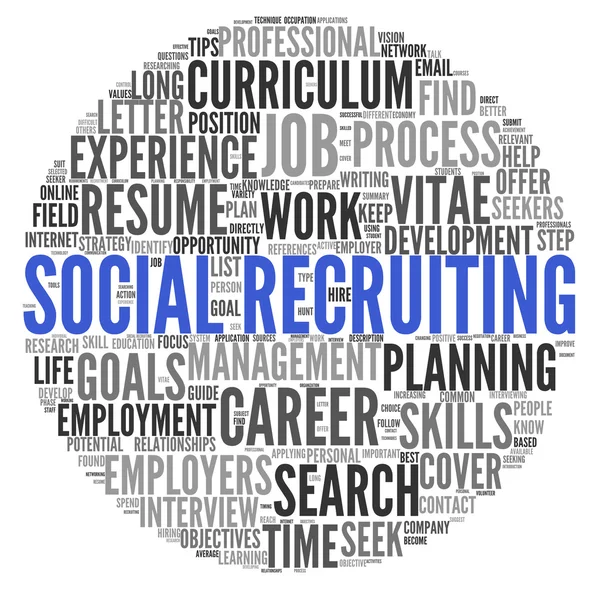 Concept de recrutement social dans word tag cloud — Photo