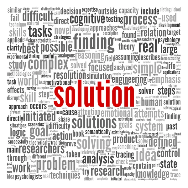 Concetto di soluzione in word tag cloud — Foto Stock