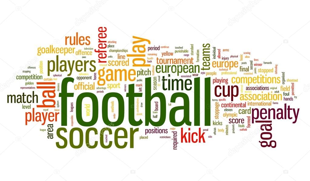 Football concept in word tag cloud on white background