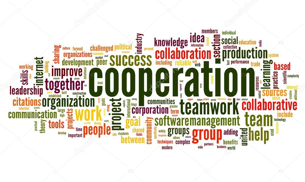 Cooperation And Teamwork Concept In Word Cloud Stock Photo By C Olechowski