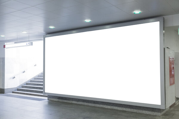 Blank billboard in hall