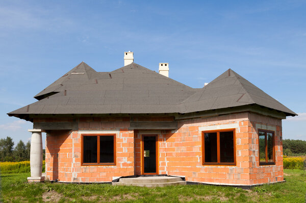Unfinished house of brick