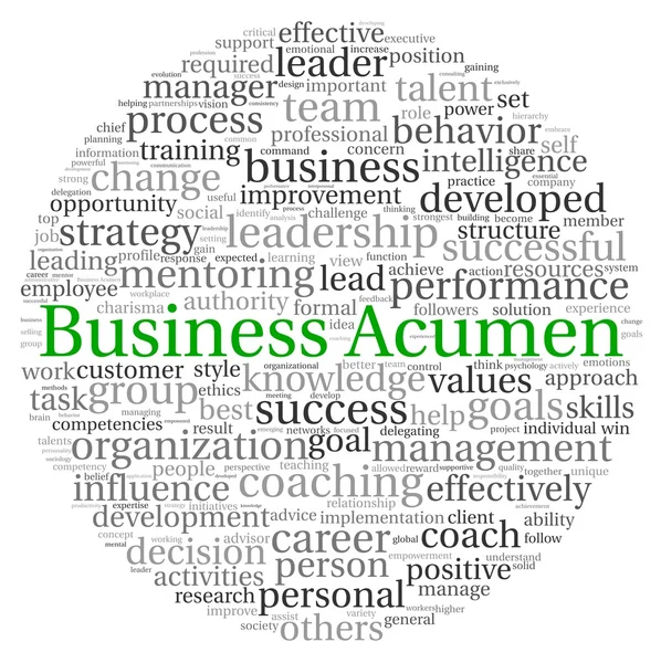 Концепція Business Acumen у хмарі мітки слів на білому тлі — стокове фото