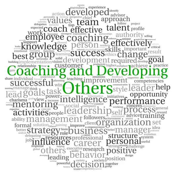 Coaching and Developing Others concept in word tag cloud on white background — Stock Photo, Image