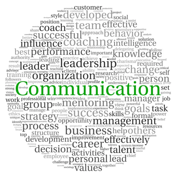 Concept de communication en word tag cloud sur fond blanc — Photo