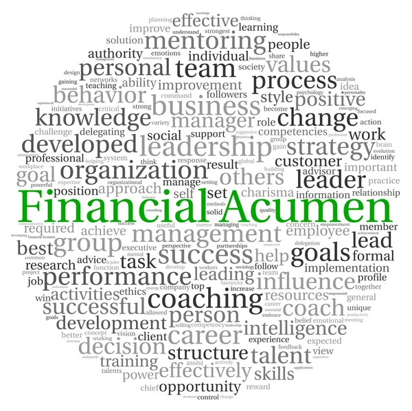 Financial Acumen concept in word tag cloud on white background — Stock Photo, Image