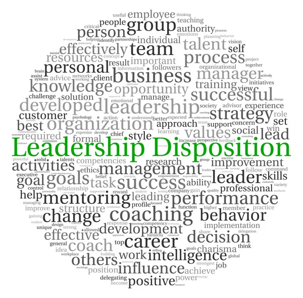 Leadership Disposition concept in word tag cloud on white background — Stock Photo, Image