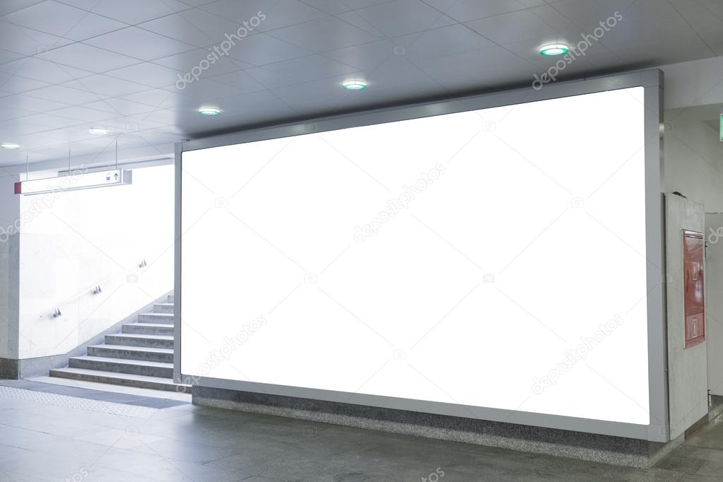 Blank billboard in hall