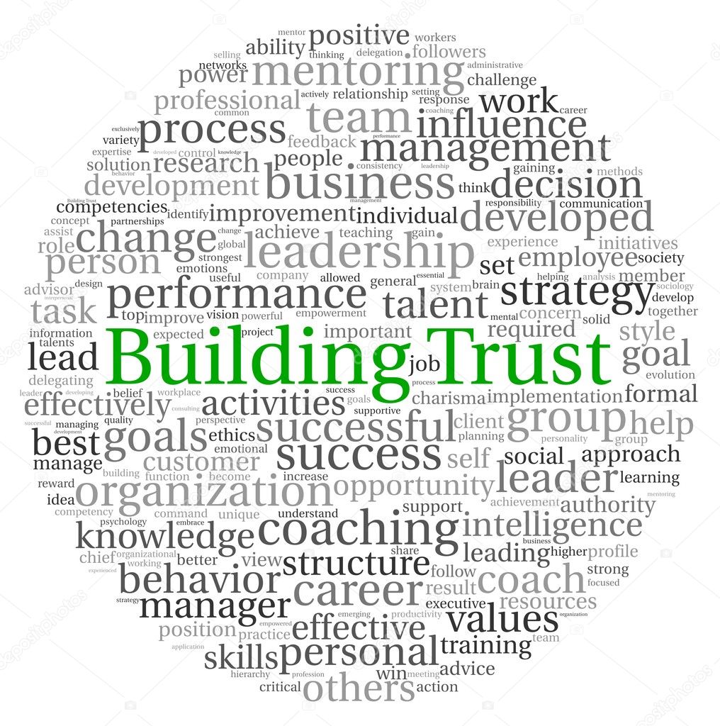 Building Trust concept in word tag cloud on white background