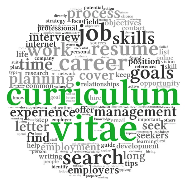 Curriculum vitae koncept v slovo tag cloud — Stock fotografie