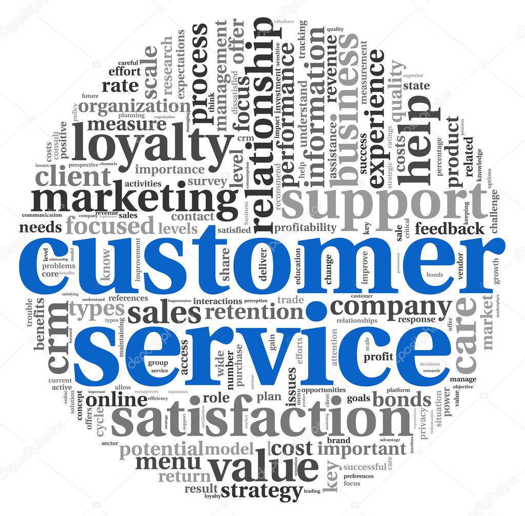 Customer service concept in word tag cloud on white — Stock Photo © olechowski 13421353