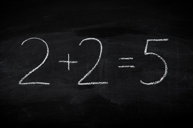 Mistake in math formula on chalkboard - education concept illustrated on blackboard clipart