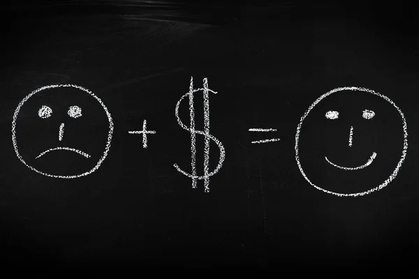 Money concept on blackboard - money can change your life for better — Stock Photo, Image