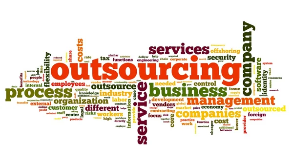Concetto di outsourcing in word tag cloud su sfondo bianco — Foto Stock