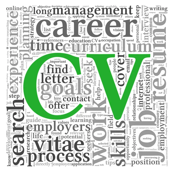 Curriculum vitae concept in word tag cloud — Stock Photo, Image