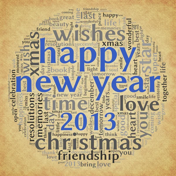 Happy New Year 2013 in tag cloud — Stock Photo, Image