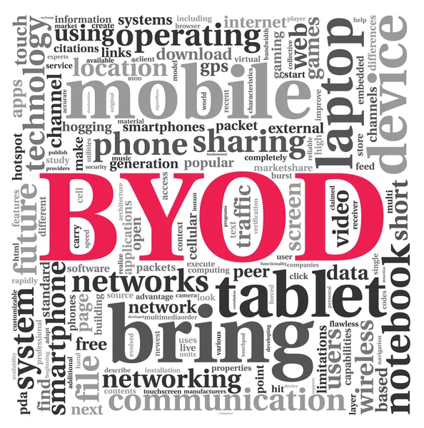 Concetto BYOD nel tag cloud — Foto Stock