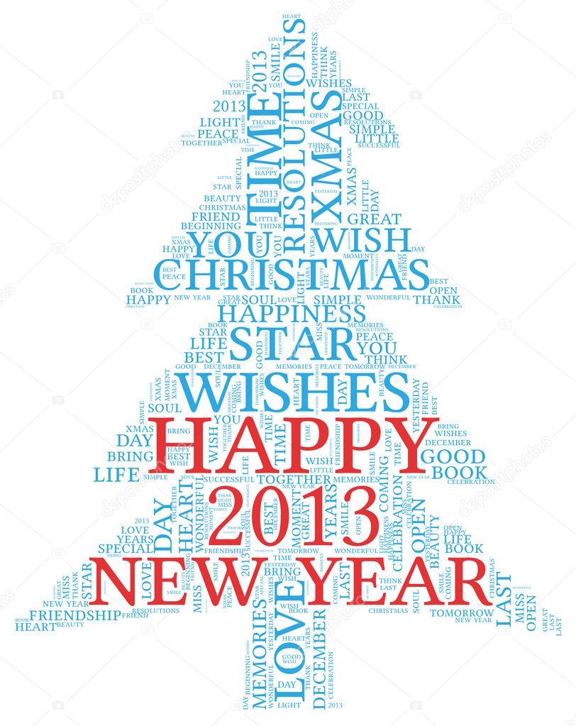 Happy New Year 2013 in tag cloud